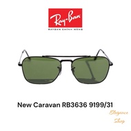 [Genuine] RayBan New Caravan RB3636 9199/31 Green Sunglasses with UV protection, RayBan Unisex Sungl