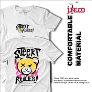 PUTIH HITAM KATUN T-shirt Teddy Bear Atwork T-Shirt Men Women Distro Original 100% Newest Tshirt Bla