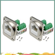 2PCS RJ45 Panel Mount Screw Terminal Adapter, RJ45/8P8C Female Panel Mount Connector, RJ45 Solderles