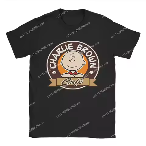 Snoopy Charlie Brown T-Shirt Men Cotton Top Tee Harajuku O-neck Short Sleeve