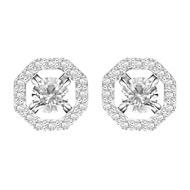 Merii ต่างหูแจ็คเก็ตเงินแท้ 925 ประดับ CZ ขนาด 5 มม. ดีไซน์ทรงแปดเหลี่ยม : ต่างหูเพชรCZ ต่างหูCZ 100