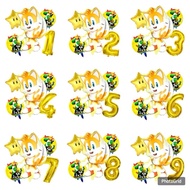5pcs GOLD NUMBER MILLES BALLOON PACKAGE