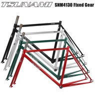 TSUNAMI Fixed Gear Bicycle Frameset SNM4130 700C x 52cm Chrome-Molybdenum Steel Racing Track Bike Fixie Frame Track