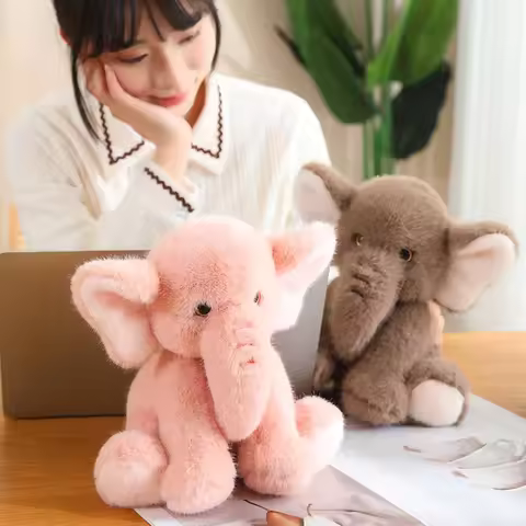 23/35CM Cute Elephant Plush Toys Soft Animal Dolls Kawaii Elephant Pillow for Christmas Birthday Gif