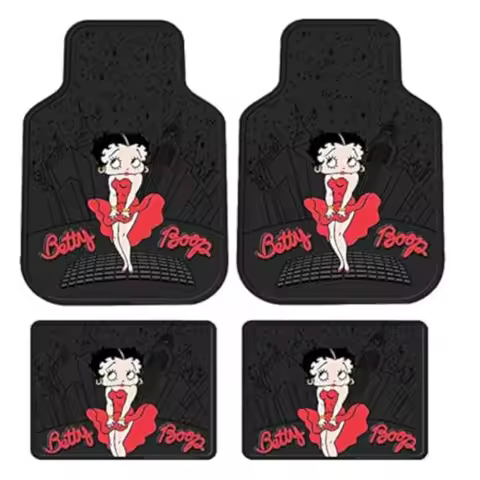 4PC Front Rear Rubber Floor Mats Set Betty Boop NY New York City Sky Line