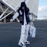 Varsity WOMEN'S BASEBALL JACKET OVERSIZE LETTER BASEBALL JACKET