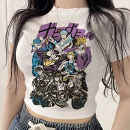 Jojo Bizarre Adventure Steel Ball Run cropped top shoujo graphic jojifuku alternative  y2k t-shirt y