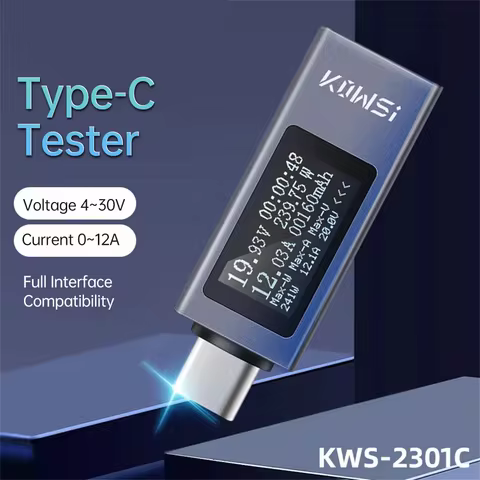 KWS-2301C Multi-function Digital Display DC Voltage Ammeter Power Meter Type-c Cell Phone Charging T