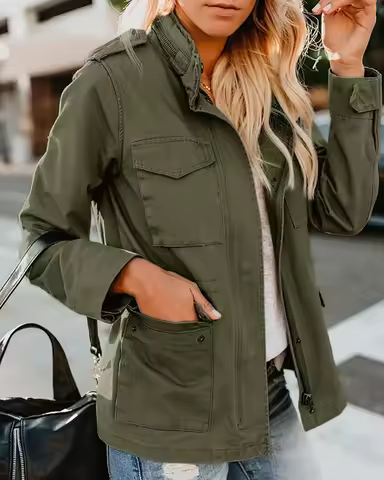 Women Zipper Jacket Autumn Female Outerwear Long Sleeve Casual Streetwear Coat Windbreaker Anorak St