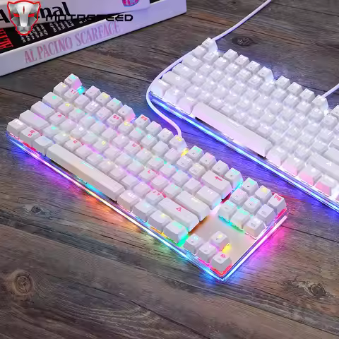 Motospeed K87S Gaming Keyboard RGB Backlight Wired 87 Keys Mechanical Game Keyboard Red Blue Switch 
