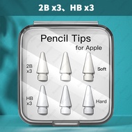 Pencil Tip For Apple Pencil Nib 3/6 Pcs Double Layer 2B HB Thin Soft Hard Replacements Tip For Apple