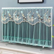 Ready Stock Lace embroidery simple TV dust cover hanging desktop universal 40/50/65 inch LCD TV cover