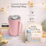 [RAYA SALE] SWANZ Revo Mug 450ml - Insulated Ceramic Coating Coffee Thermal Cup, Stainless Steel The