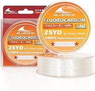 BLUEWING 100% Pure Fluorocarbon Fishing Line 10,15,20,30 lbs, 25,50 Yards Fishing Fluorocarbon Leade