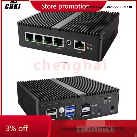 CHKJ-2025NEWG30S N100 Soft Router DDR5 NVME SSD Industrial Fanless Mini PC 4x2.5G i226 LAN OPNsense 