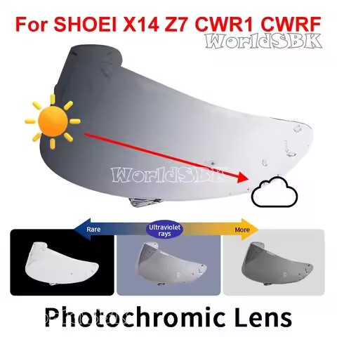 Photochromic Shield Visor Lenses for SHOEI X14 X-14 Z7 NXR CWR1 CWR-1 RF1200 RF-1200 Xspirit3 X-Spir