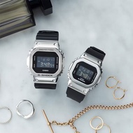 🔥100% Original G-Shock GM-5600U-1 GM-S5600U-1 GM-5600-1 Silver Metal Square Couple Set G-Steel GM-56