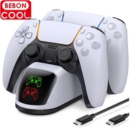 ZZOOI Dual Fast Charger for Playstation 5 Controller Charger Station Charging Cradle Dock Station With Type C for Sony PS5 Gamepads