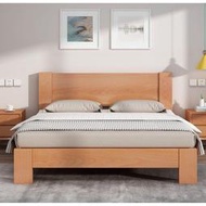 全櫸木實木床1.8m雙人床家用1.5m出租房床1m單人床經濟型簡易床架