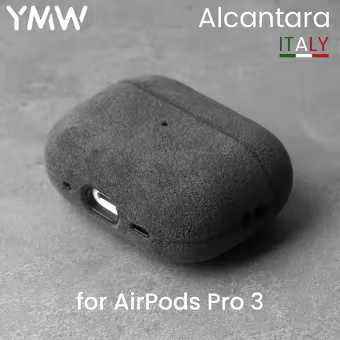YMW ALCANTARA Case for AirPods Pro 3 Luxury Suede Leather Cases for AirPod Pro Wireless Bluetooth He