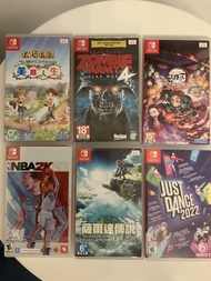 Nintendo Switch game正版遊戲合集 (薩爾達傳說：王國之淚，牧場物語美麗人生, Zombie Army 4, 鬼滅之刃, NBA 2K22, ,Just Dance 2022)
