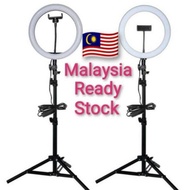 🔥LAMPU SELFIE 26CM PDPR ZOOM MEETING GOOGLE MEET LIVE STREAM YOUTUBE SIAP 210CM TRIPOD CAMERA RING L