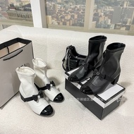 CNL Bow Short Boots Women Thick Heel