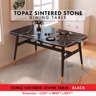 Finsso:(New Model) 2 size Sintered Stone Table + 4 kerusi makan / meja makan 4 kerusi Topaz Marble t