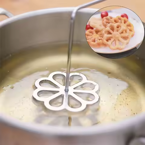 Baking Tools Funnel Cake Maker Aluminum Iron MakerWaffle Swedish Rosette Bunuelos Mold Cookie Bake M