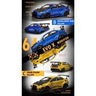 Error 404 Model 1/64 Mitsubishi Evolution X Varis Widebody in BLUE/YELLOW