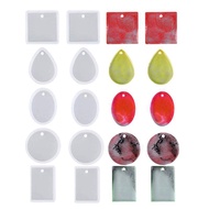10x/Set Silicone Pendant Mold Jewelry Casting Resin Mold with Hanging Hole Jewelry Making Mould for Epoxy DIY Craft Tool