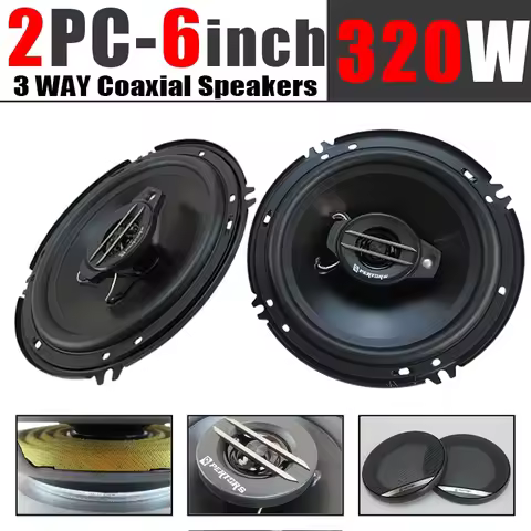 6 Inch 320W 3 Way Universal Car Coaxial Auto Music Stereo Full Range Frequency Hifi Truck Door Autom