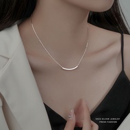 S999 sterling silver broken silver necklace women' S999纯银碎银子项链女款微笑锁骨链2025新款轻奢小众生日礼物JJ5J