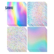 24 Sheets Holographic Cardstock Glitter Rainbow Mirror Paper Thick Cardstock for Crafts Card Making,