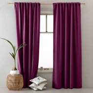 B16 Ready Made Curtain!! 99%Blackout Siap Jahit Langsir Langsir RAYA Kain Tebal 100%Polyester Blackout (Wine Red)