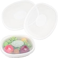 2 PCs Silicone Replacement Lids Storage Covers for Corningware 2.5 Quart Oval Baking Dish, Microwave