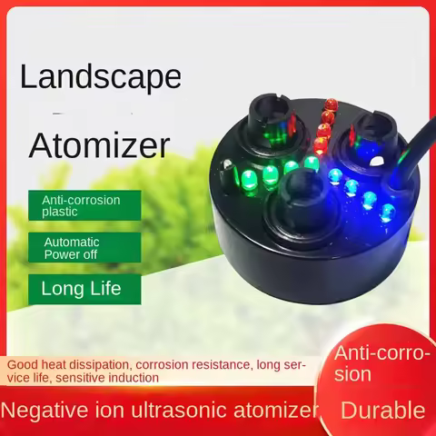 DC24V Fish Tank Atomizer Water Atomizer Rockery Humidifier 3 Head Spray Mist Maker Fogger Machine Wi