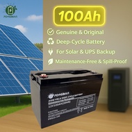 100Ah 12V Rechargeable Sealed Lead Acid AGM GEL VRLA Deep Cycle Battery for Solar / UPS Battery Repl