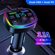 ACTIONOK Dual USB Fast Car Charger Wireless Bluetooth FM Transmitter Hands-Free Calling Radio Receiv