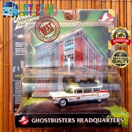 Johnny LIGHTNING GHOSTBUSTERS HEADQUARTERS Ecto 1A 1959 CADILLAC WHITE LIGHTNING