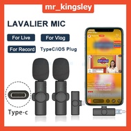 K9 Wireless Microphone for phone Lavalier Microphone Live Vlogging Microphone for Video Recoding Int