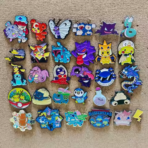 Pokemon Cute Badges Pikachu Anime Lapel Pins for Backpacks Metal Enamel Pin Brooch for Women Fashion