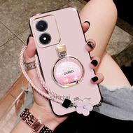 Casing OPPO A17 OPPO A17K 5G 2022 glitter Perfume Bottle Diamond Holder Luxury Electroplated Soft Pr