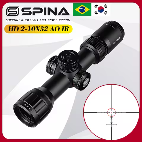 SPINA OPTICS HD 2-10x32 AO LPVO Sight Super Compact WideAngle Glass Etched Reticle 7.5yds to Infinit