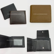 🇫🇷 Pierre Cardin France Double Lines Embroidery Leather Wallet with Flip Photo ID Card Window & Coin
