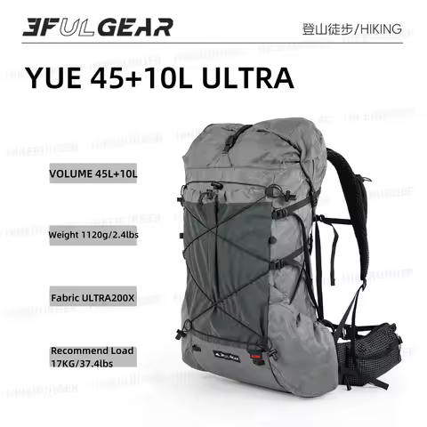 3F UL GEAR Yue 45+10L Backpack Outdoor Camping Frame Bag Ultralight Adjustable Multi-Functional Back