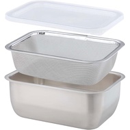 Shimomura Kihan 39523 Storage Container, Yogurt Drainer, Tray, Made in Japan, Stainless Steel, Hygie