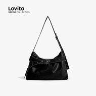 (lovito Refine) Casual Large Capacity Shoulder Tote Bag for Women LR27E004 (Lovito Refine) Beg Tote 