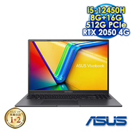 【記憶體升級特仕版】ASUS Vivobook 16X K3605ZF-0102K12450H 搖滾黑 16吋獨顯筆電 (WUXGA IPS/Intel i5-12450H/8G+16G DDR4/512G PCIE SSD/NVIDIA RTX 2050 4G/WIN 11)