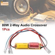 CAUSIXBDO 1Pcs Car Audio 2-Way Crossover, 80W 2-Way Frequency Division HiFi Frequency Divider, 4-8oh